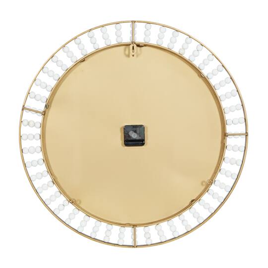 White Metal Contemporary Wall Clock, 24" x 24" x 2"